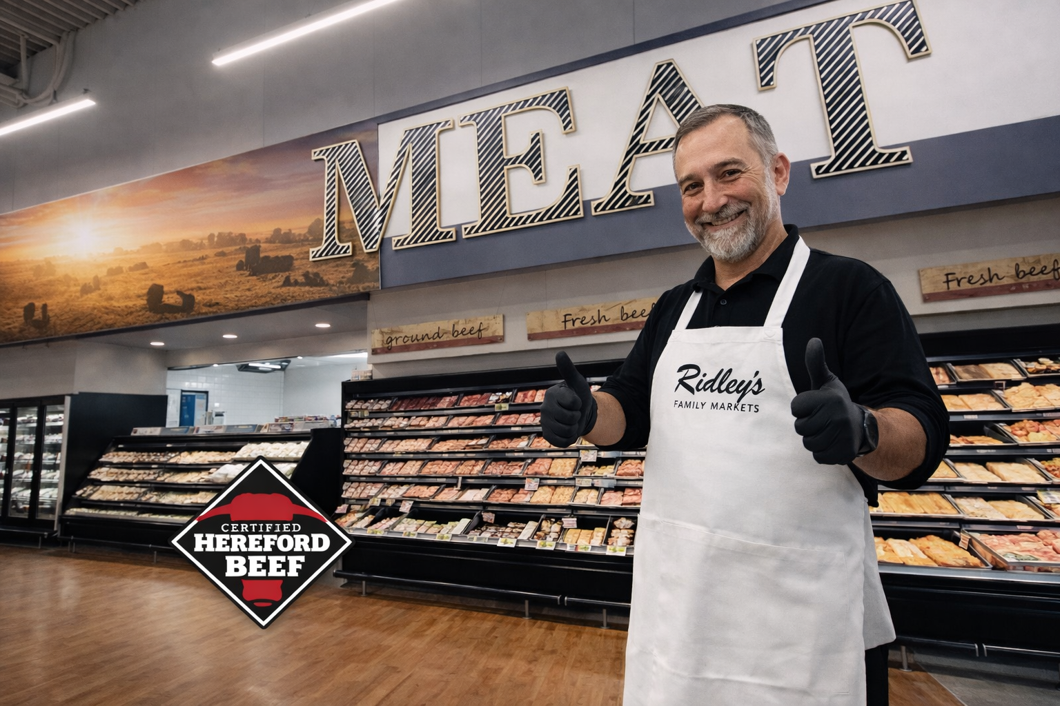 Fresh meat section store staff